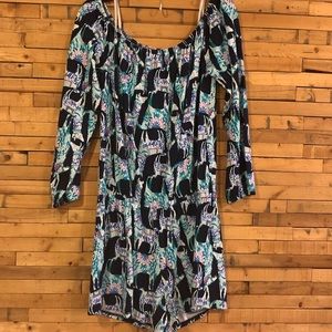 Lilly Pulitzer Llama Romper Off the Shoulder